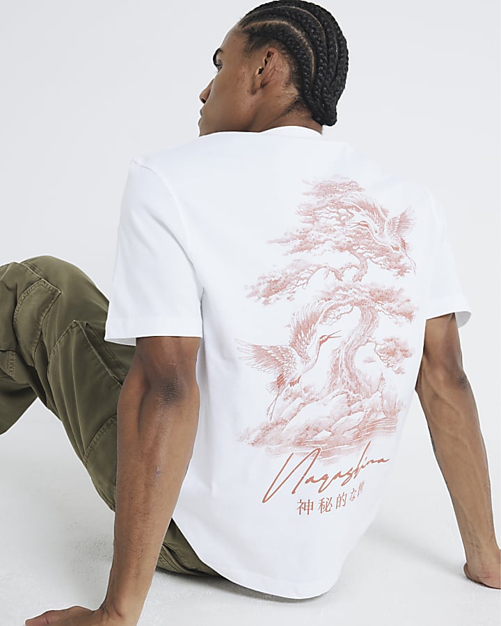 White Short Sleeve Bonsai Tree T-shirt