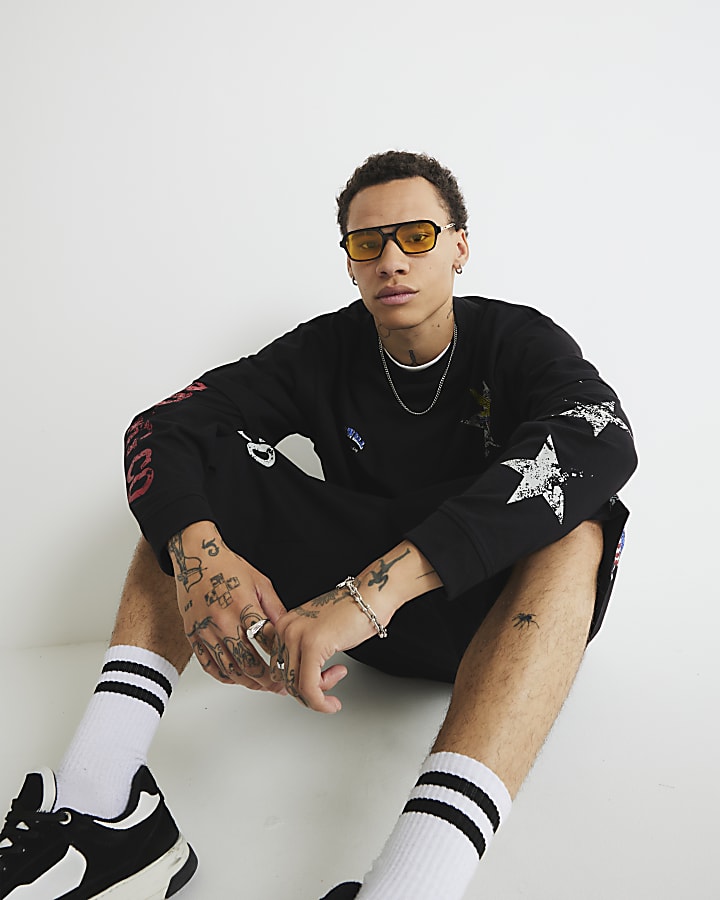 Black Double Layered Rockwell T-Shirt