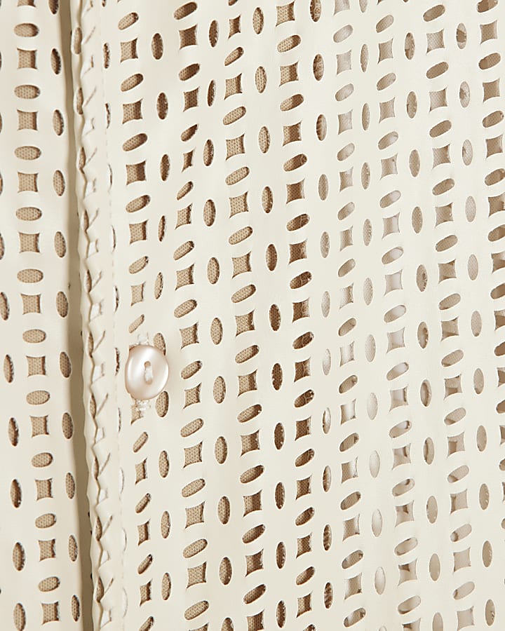 Cream Artisan Laser Cut Shirt