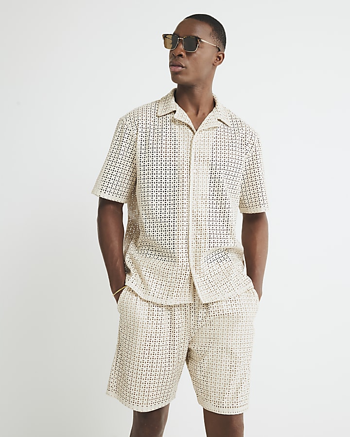 Cream Artisan Laser Cut Shirt