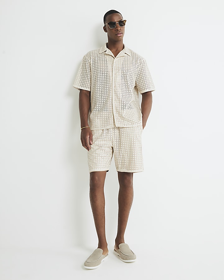 Cream Artisan Laser Cut Shirt
