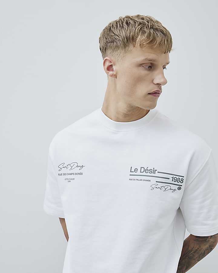 White Oversized Fit Le Desir T-Shirt