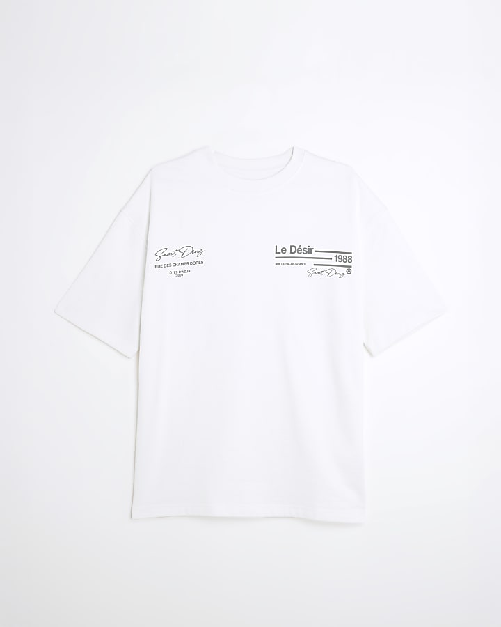 White Oversized Fit Le Desir T-Shirt