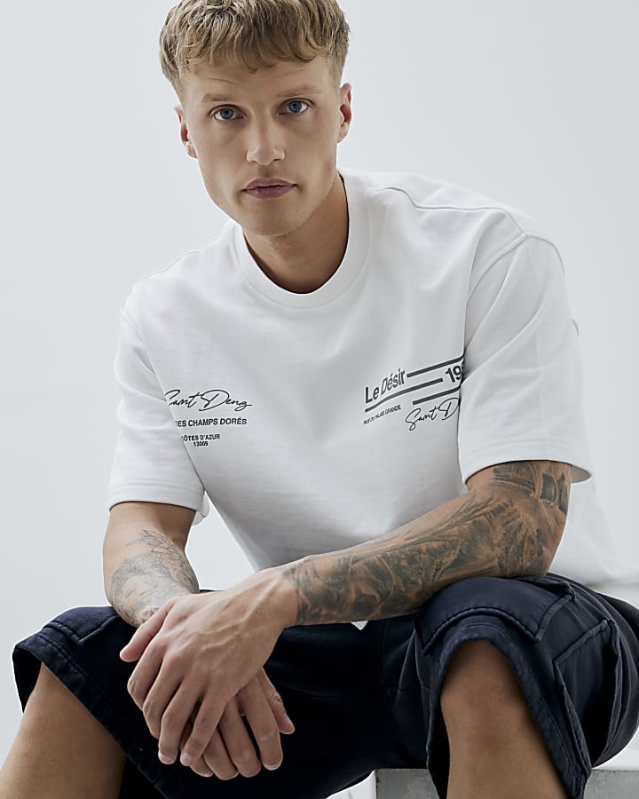 White Oversized Fit Le Desir T-Shirt