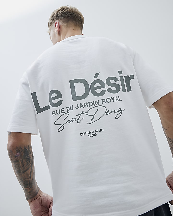White Oversized Fit Le Desir T-Shirt