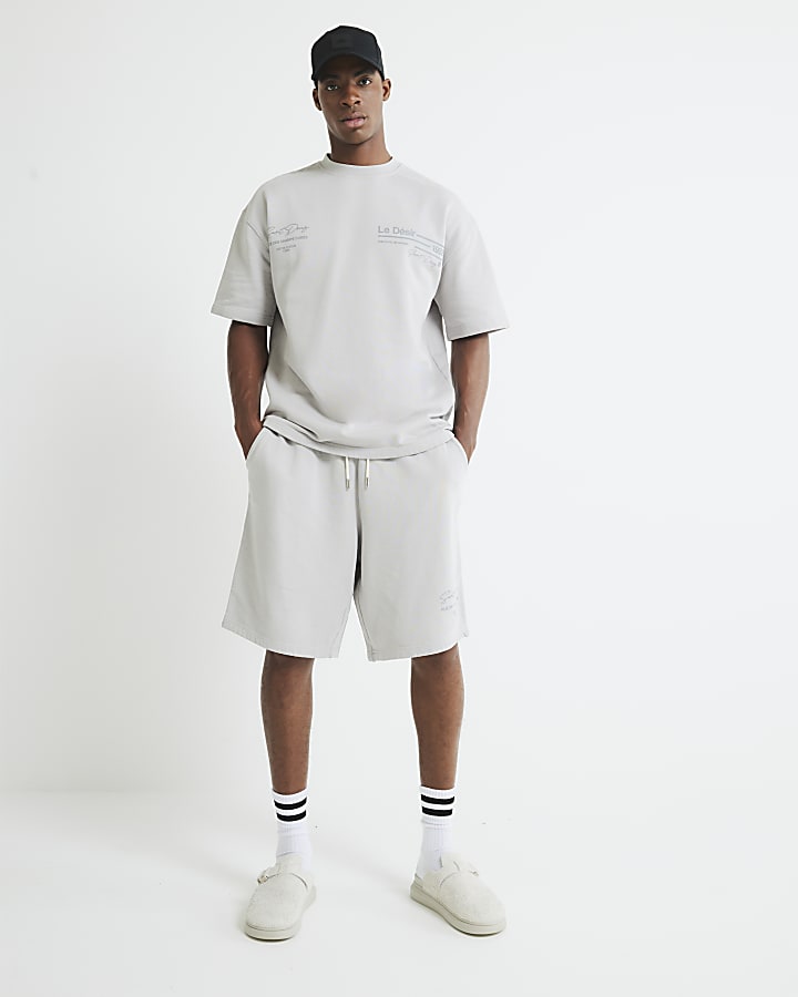 Grey Oversized Fit Le Desir Washed Jorts
