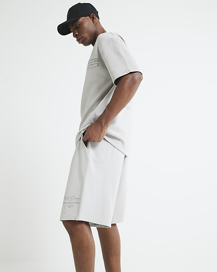 Grey Oversized Fit Le Desir Washed Jorts