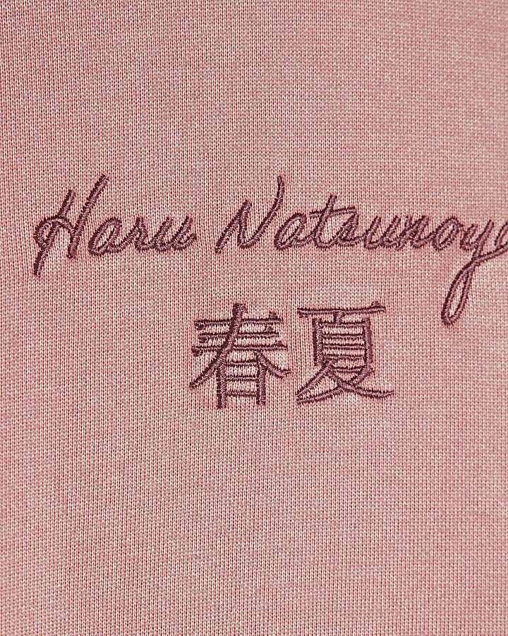 Red Washed Embroidered Haru Tiger Hoodie