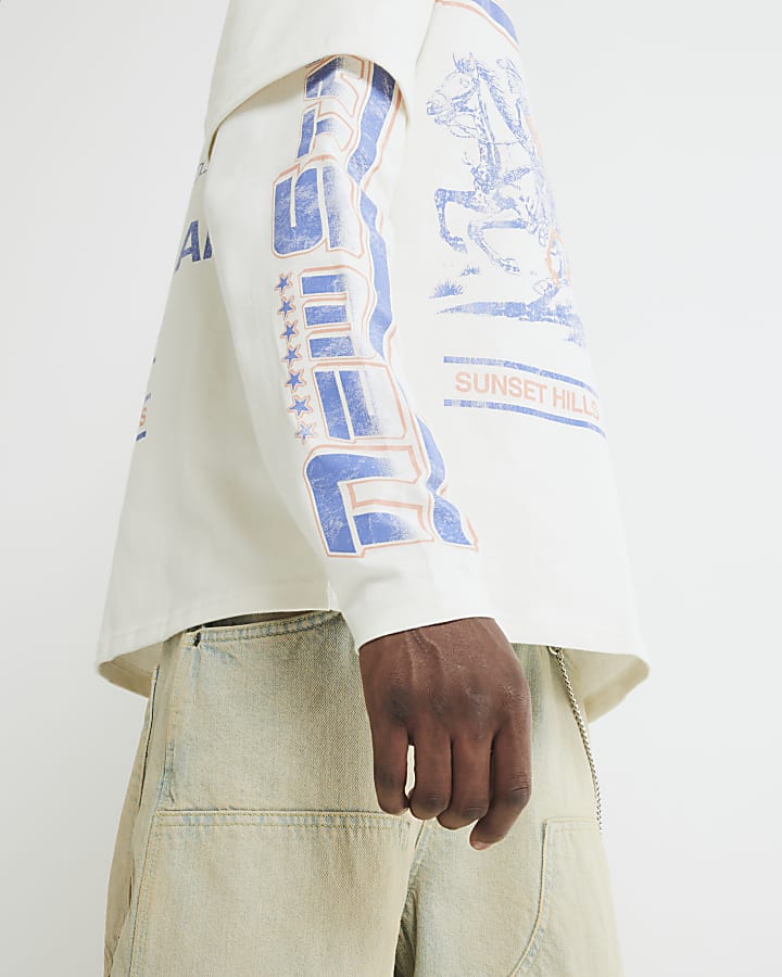 Cream New State Double Layer T-Shirt