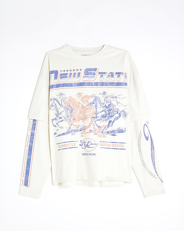 Cream New State Double Layer T-Shirt