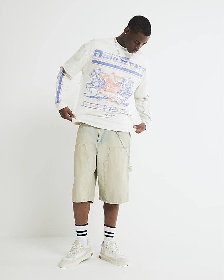 Cream New State Double Layer T-Shirt