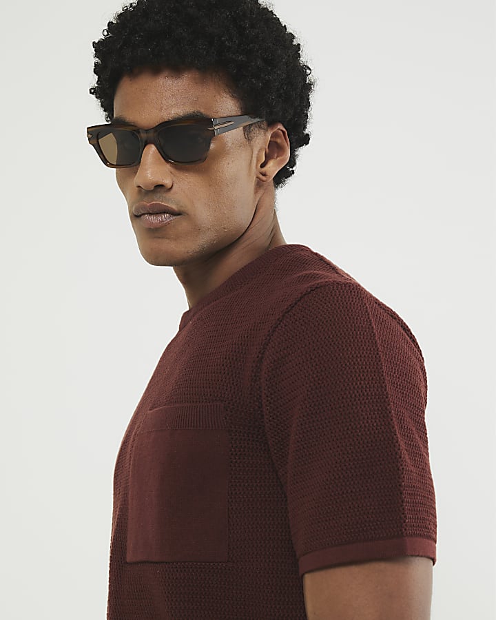 Red Short Sleeve Chest Pocket T-Shirt