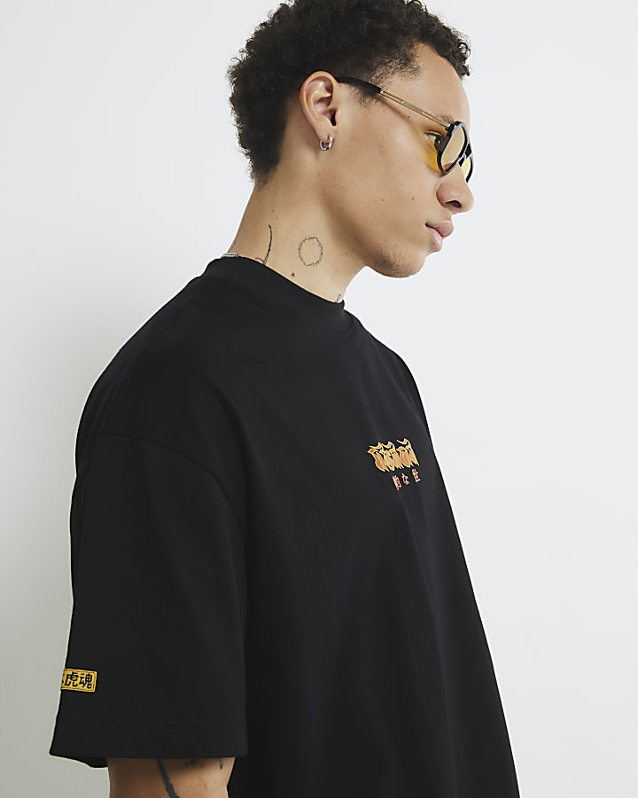 Black Beasty Embroidered Double Layer T-Shirt