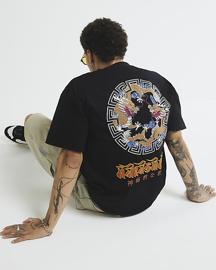 Black Beasty Embroidered Double Layer T-Shirt