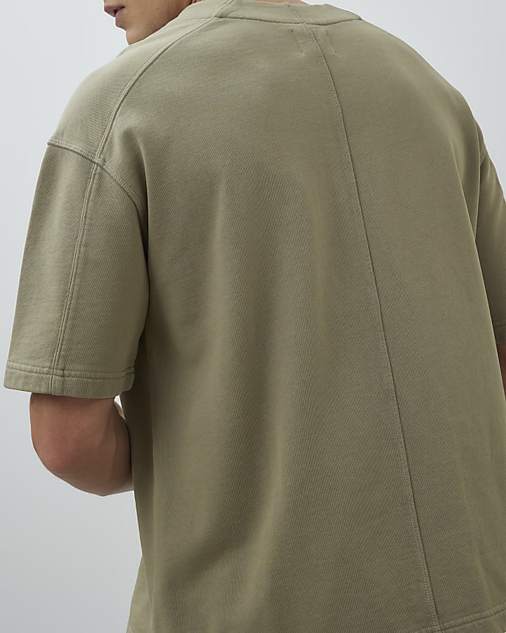 Khaki Regular Fit Essentialism Baseball Shirt