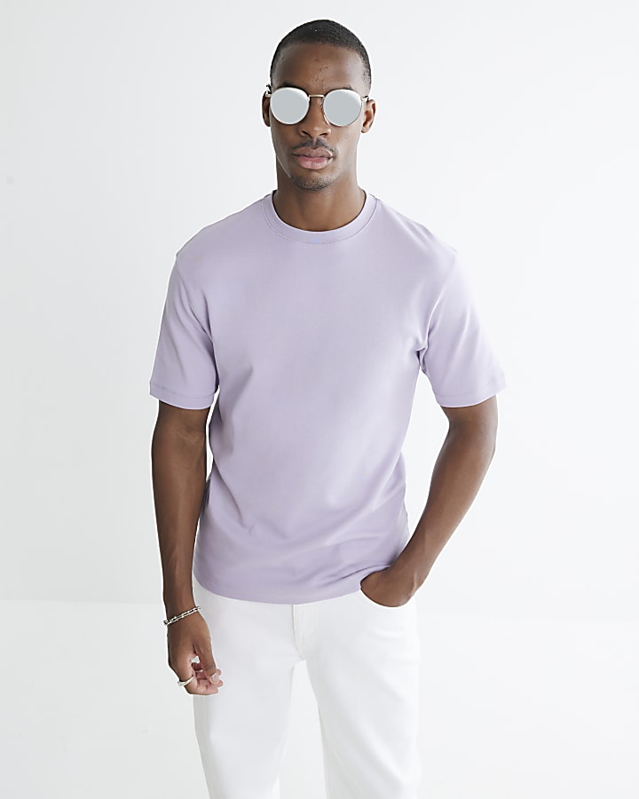Purple Slim Fit Short Sleeve T-Shirt