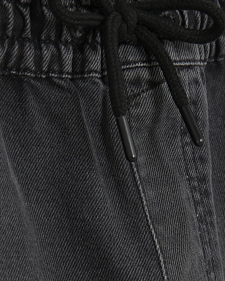 Black Pull On Demin Shorts