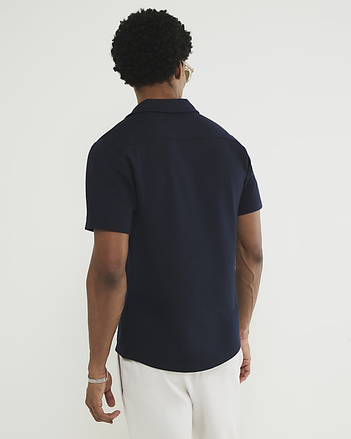 Navy Muscle Fit Shirt