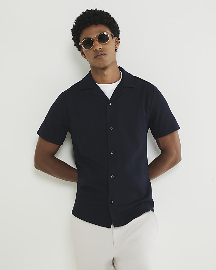 Navy Muscle Fit Shirt