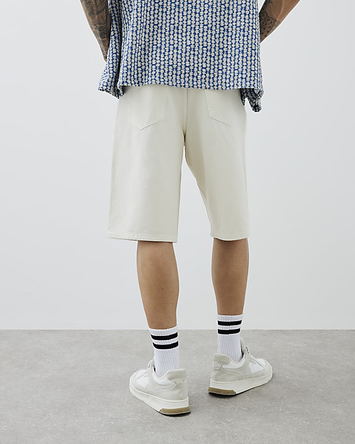 Cream Denim Jorts