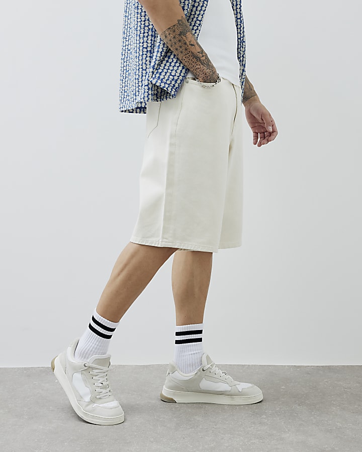 Cream Denim Jorts
