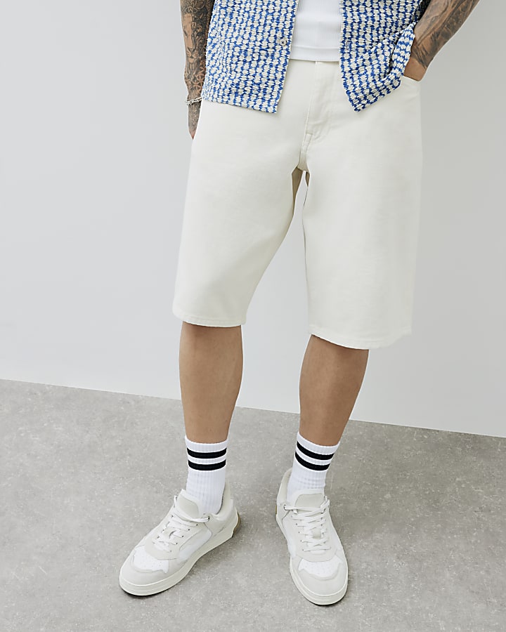 Cream Denim Jorts