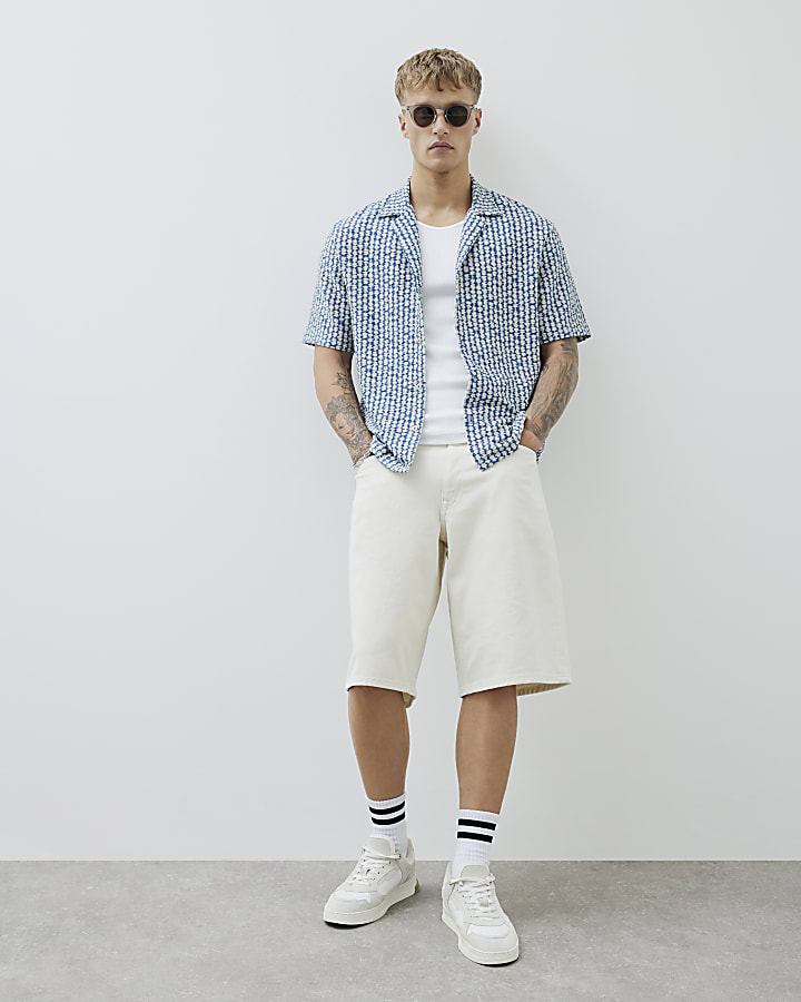 Cream Denim Jorts