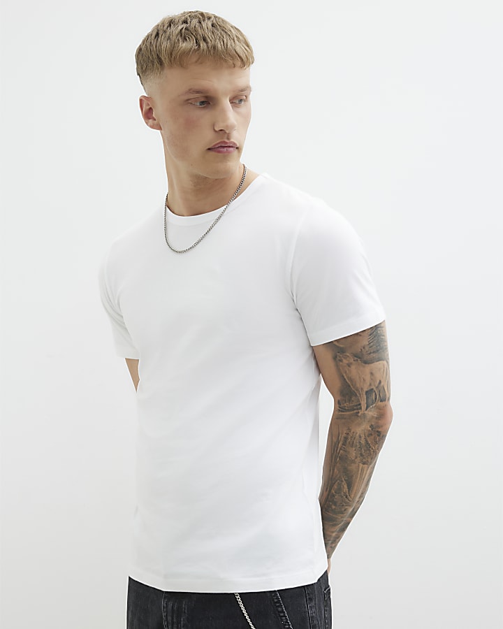 White Slim Fit Short Sleeve T-Shirt