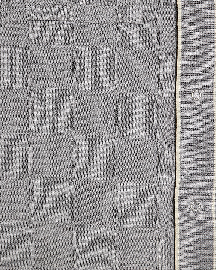 Grey Slim Fit Checkerboard Shirt
