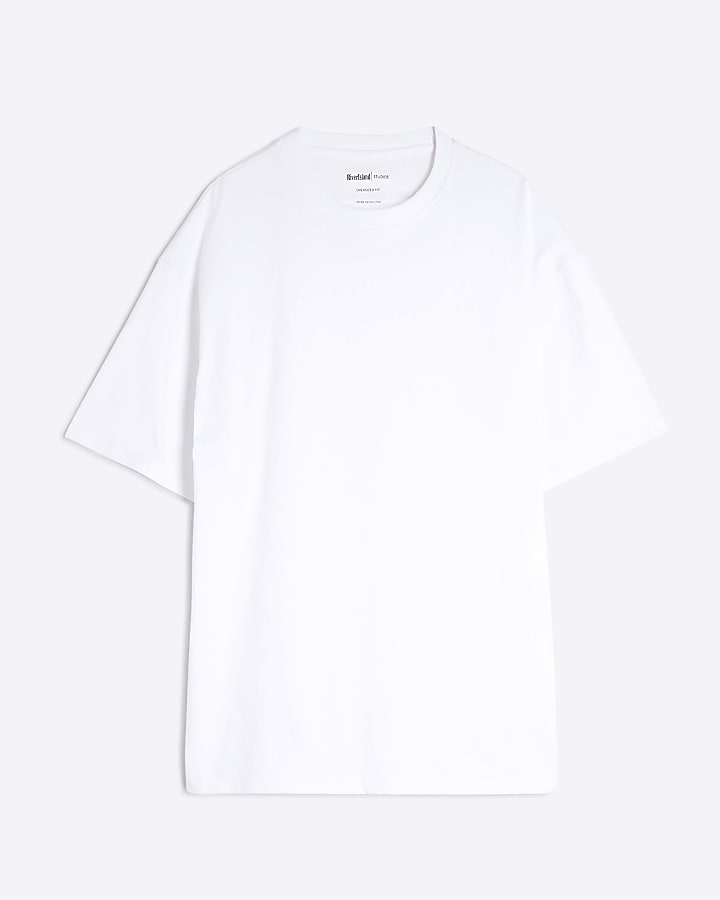 White Short Sleeve Oversized Longline T-shirt