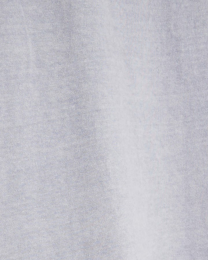 Blue Short Sleeve Oversized Longline T-shirt