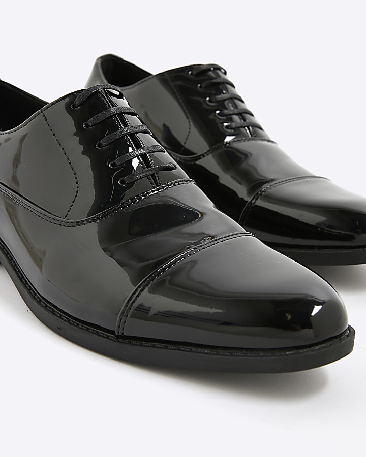 Black Smart Patent Derby Shoes