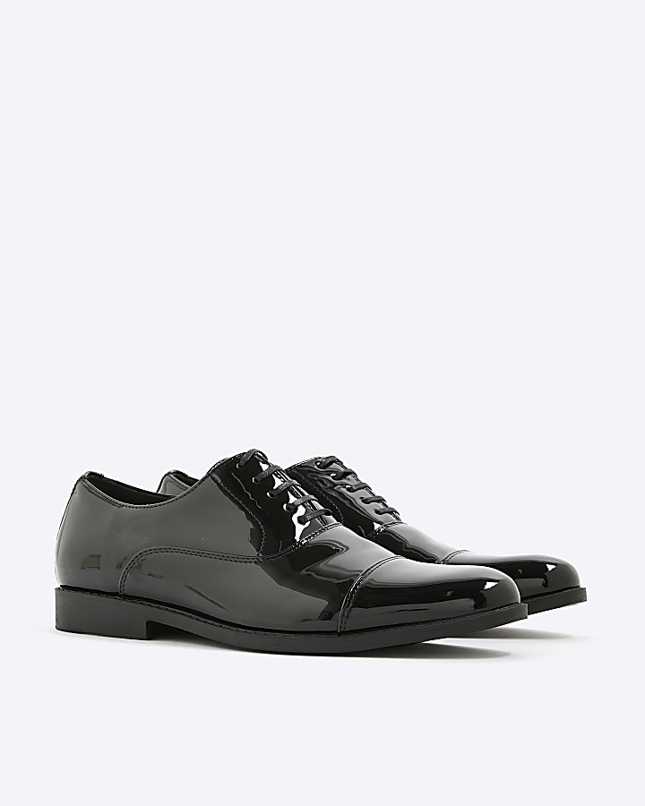 Black Smart Patent Derby Shoes