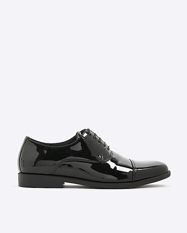 Black Smart Patent Derby Shoes