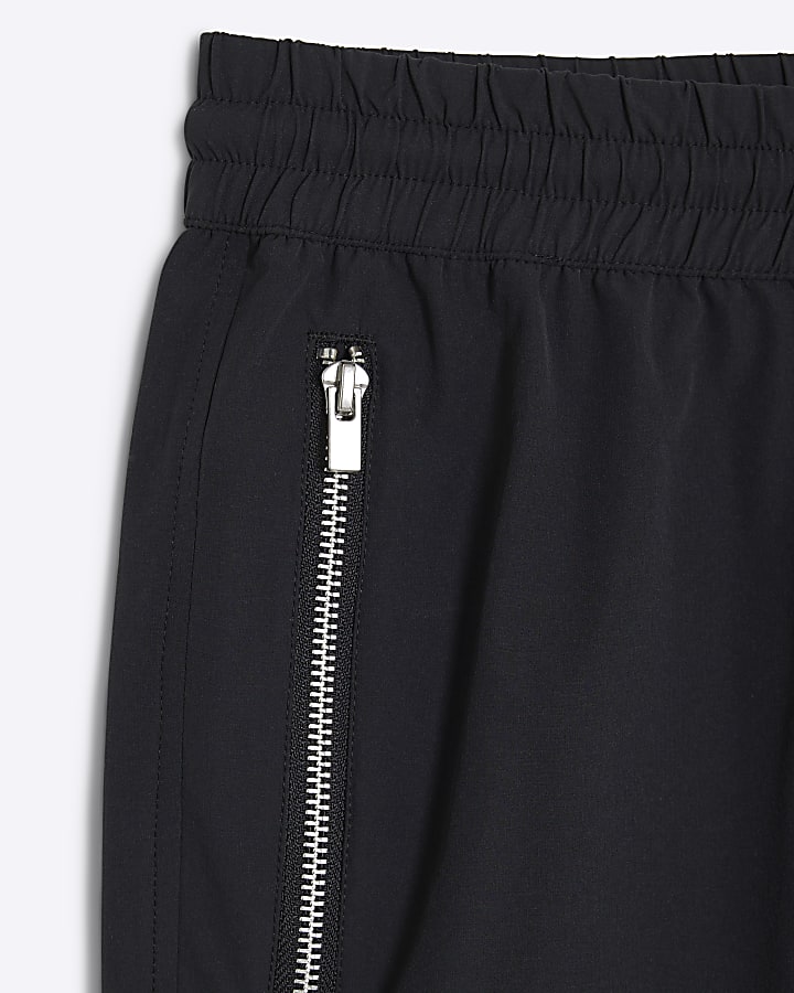 Black Elasticated Waist Stretch Shorts