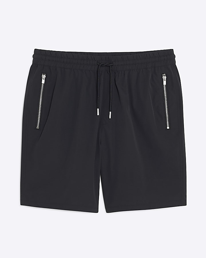 Black Elasticated Waist Stretch Shorts