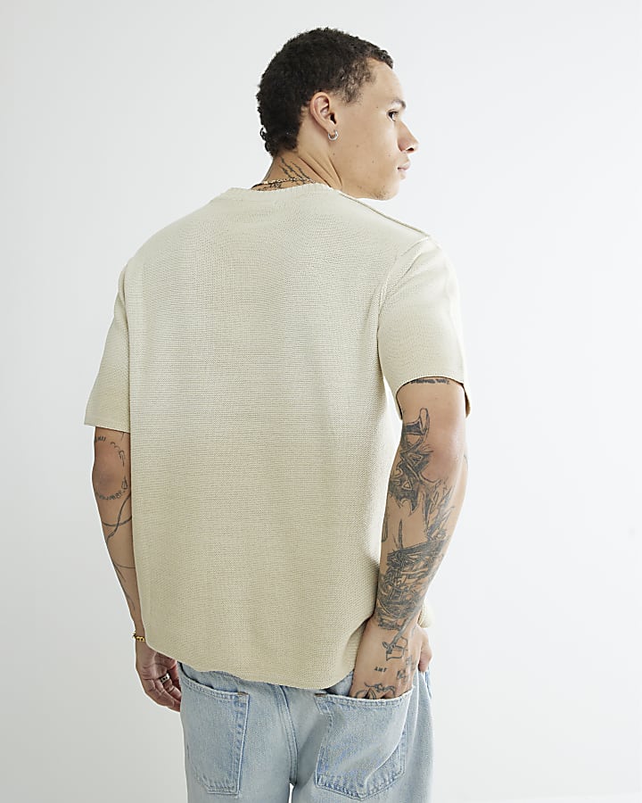 Stone Garment Dye Knitted T-Shirt