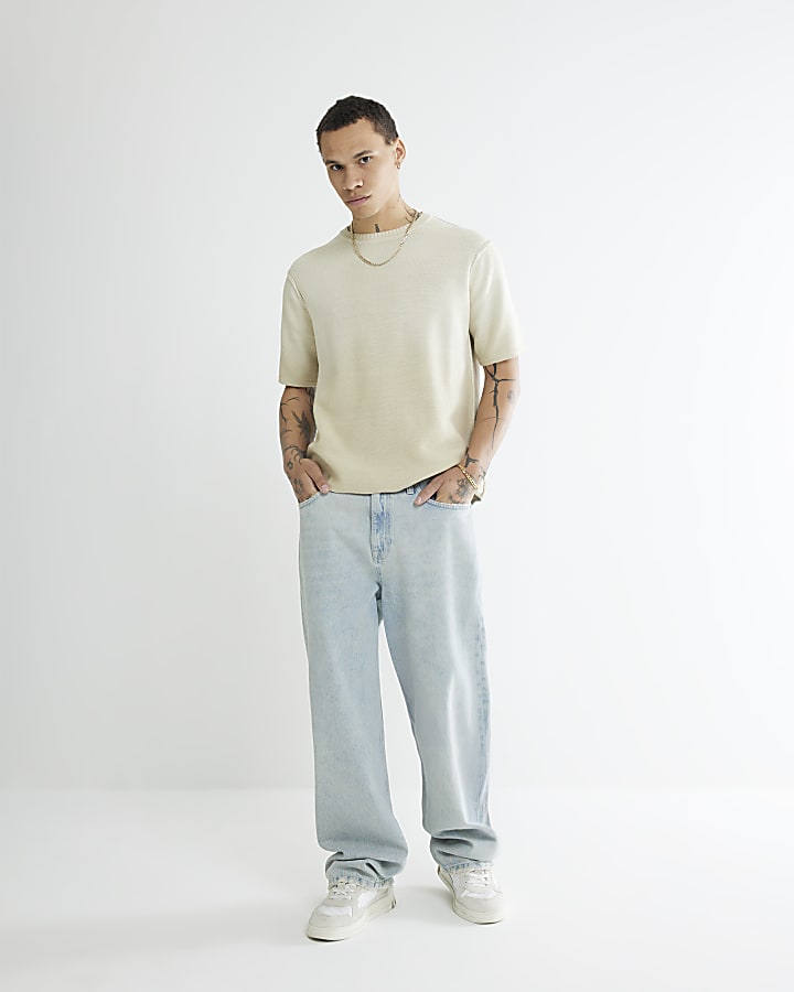 Stone Garment Dye Knitted T-Shirt