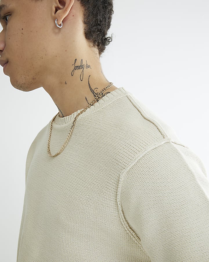 Stone Garment Dye Knitted T-Shirt