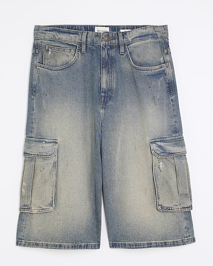 Blue Denim Cargo Jort