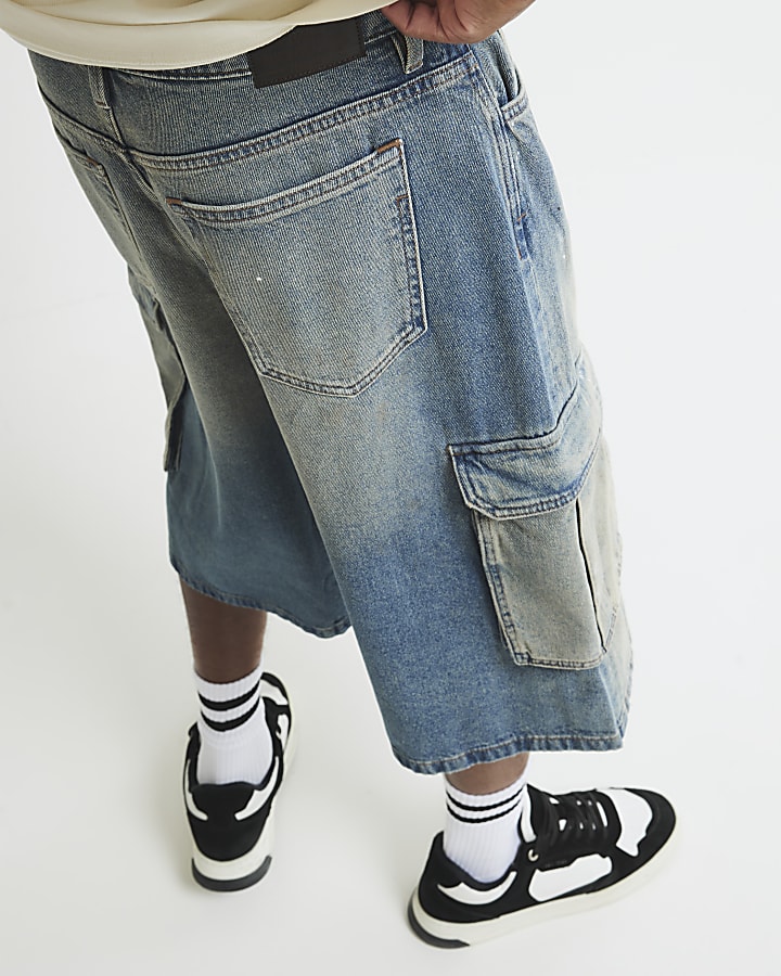 Blue Denim Cargo Jort