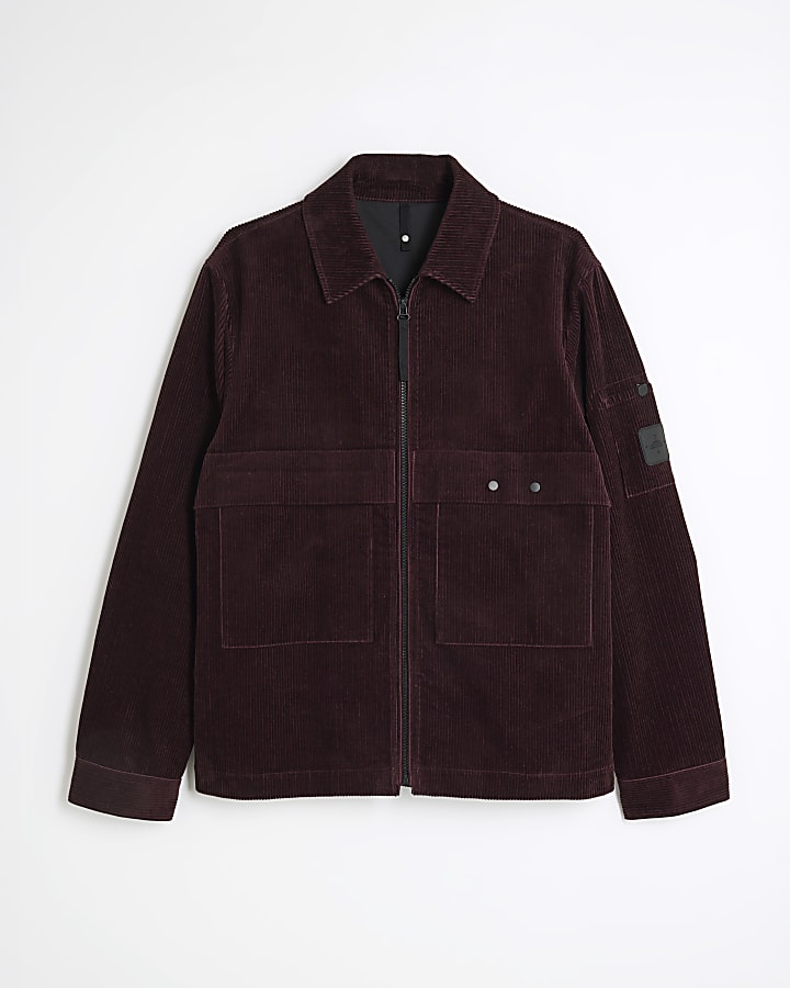 Purple Regular Fit Corduroy Shacket