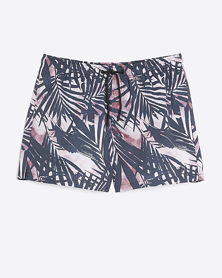 Pink Palm Print Swim Shorts