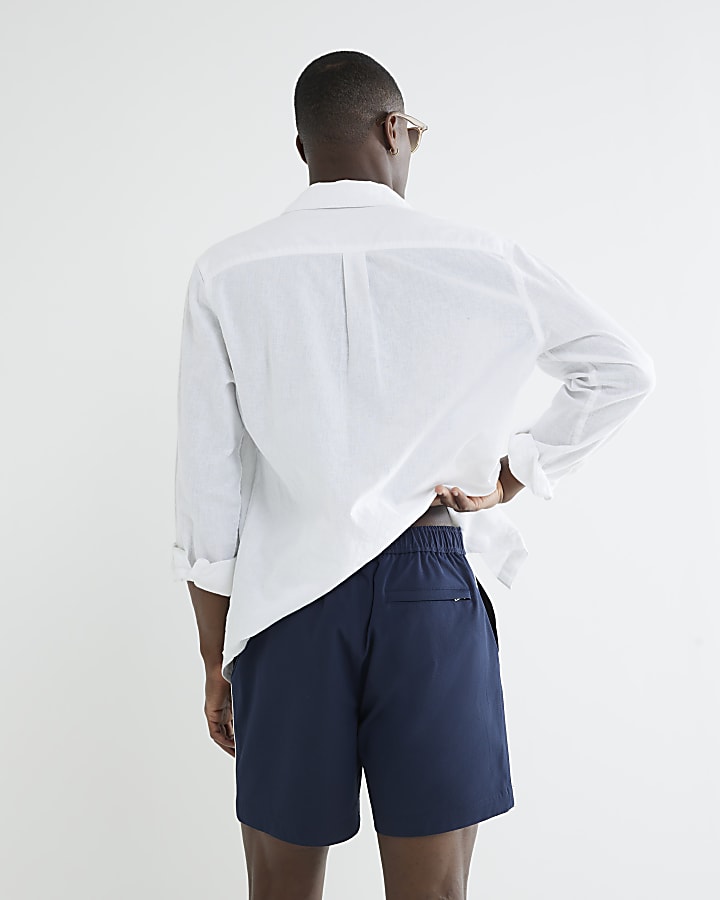 Navy Taped Swim Shorts