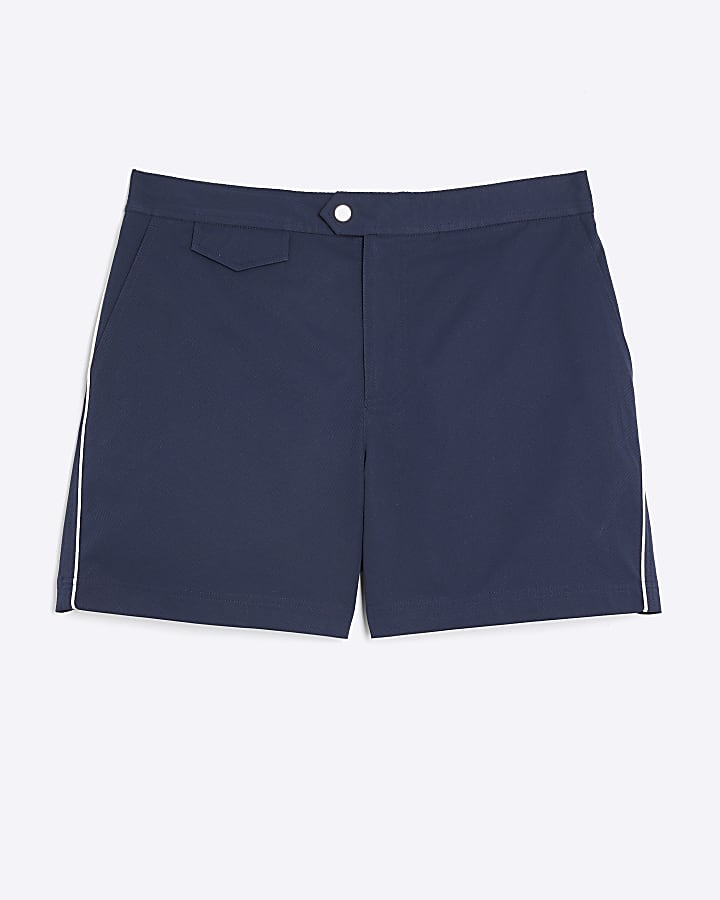 Navy Taped Swim Shorts