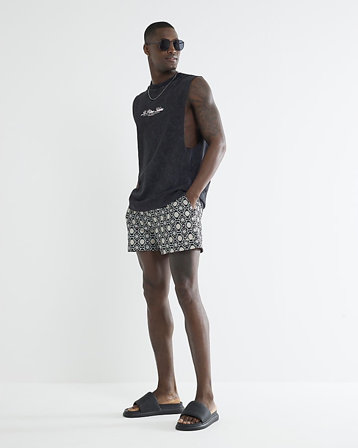 Multi Colour Geometric Swim Shorts