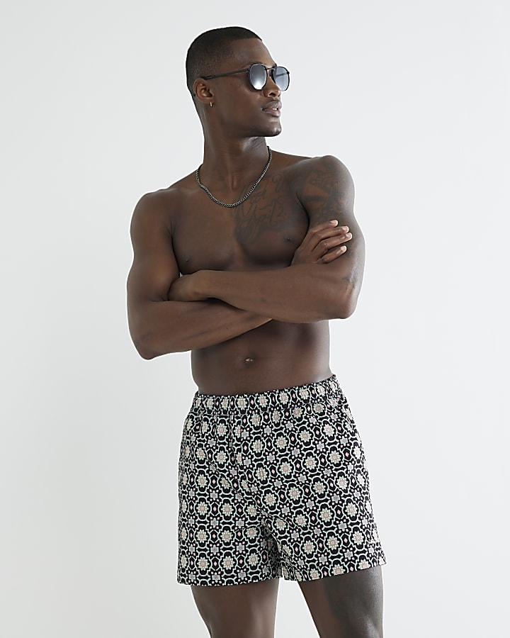 Multi Colour Geometric Swim Shorts