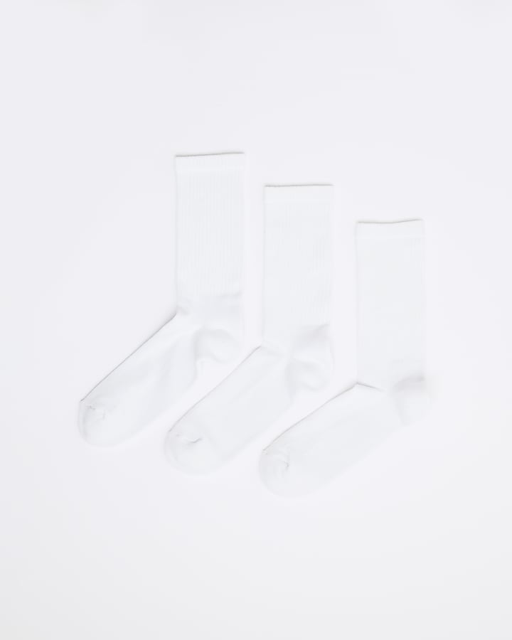 White Pack Of 3 Tube Socks