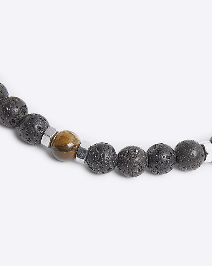 Black Beaded Tiger Eye Necklace