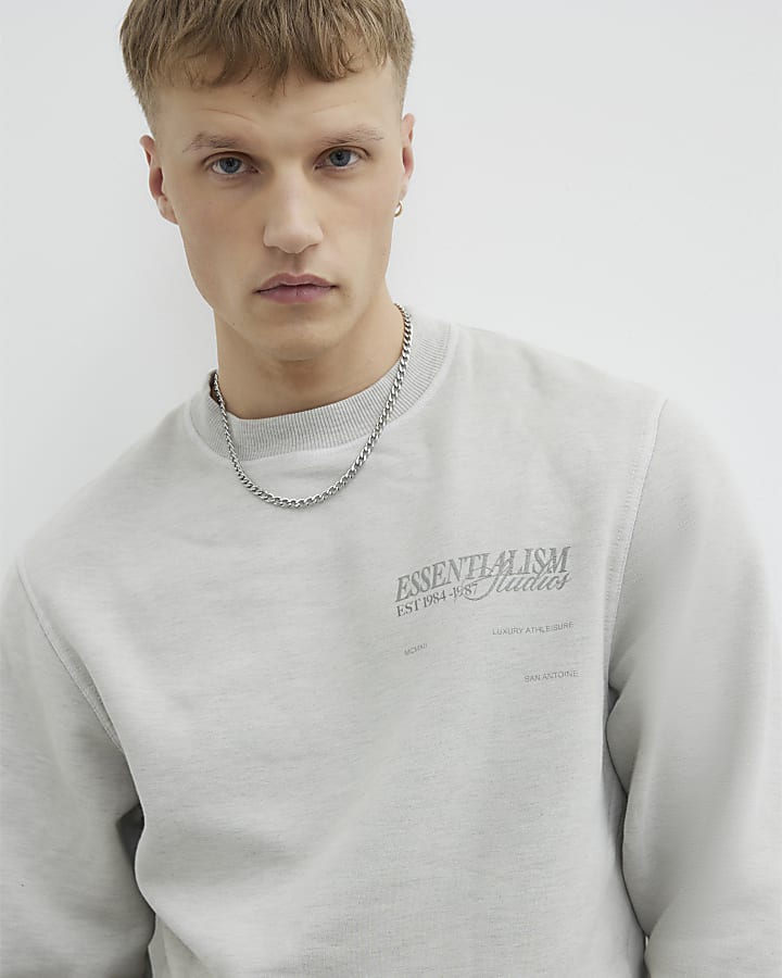 Stone Regular Fit Essentialism Sweatshirt